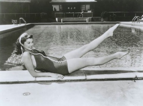 Esther Williams poolside