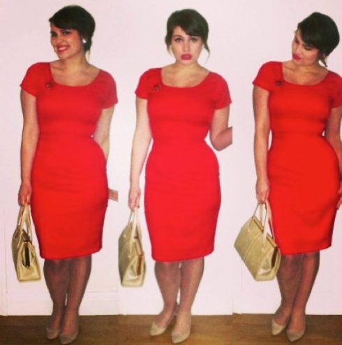 Roxy Vintage Style red Joan pencil dress