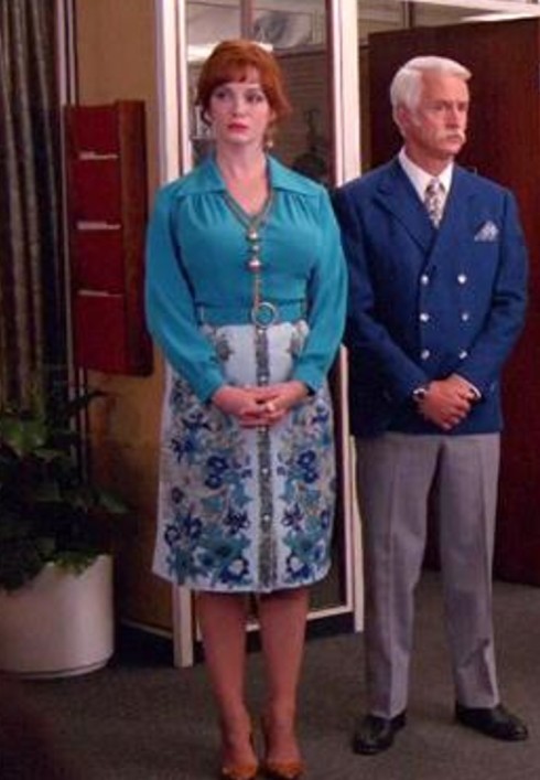 Joan Mad Men turquoise outfit